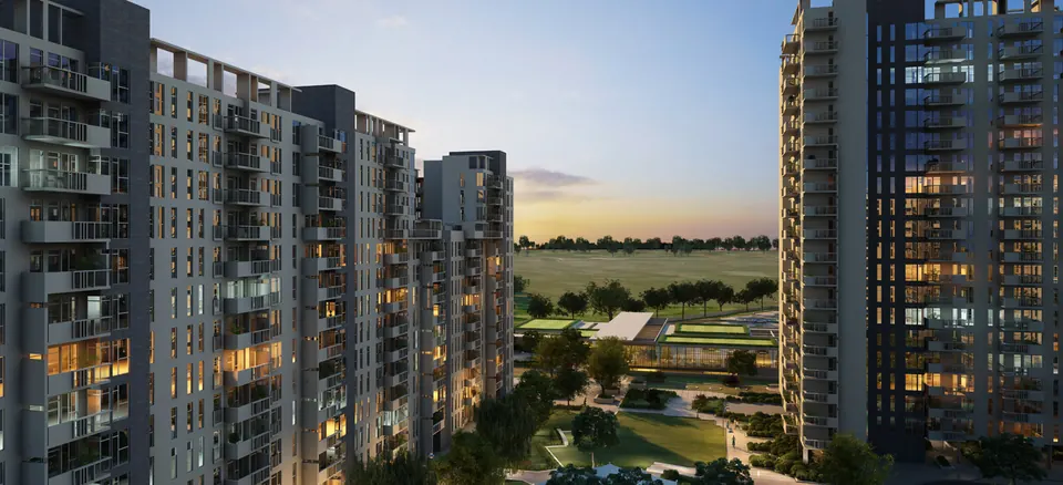 The central greens at dusk, artist's impression